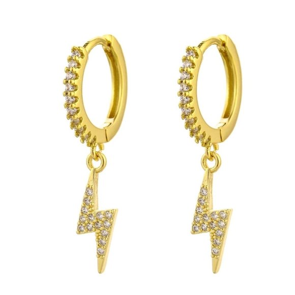 *NEW 925 Sterling Silver Lightening Bolt Earrings - Picture 5 of 8